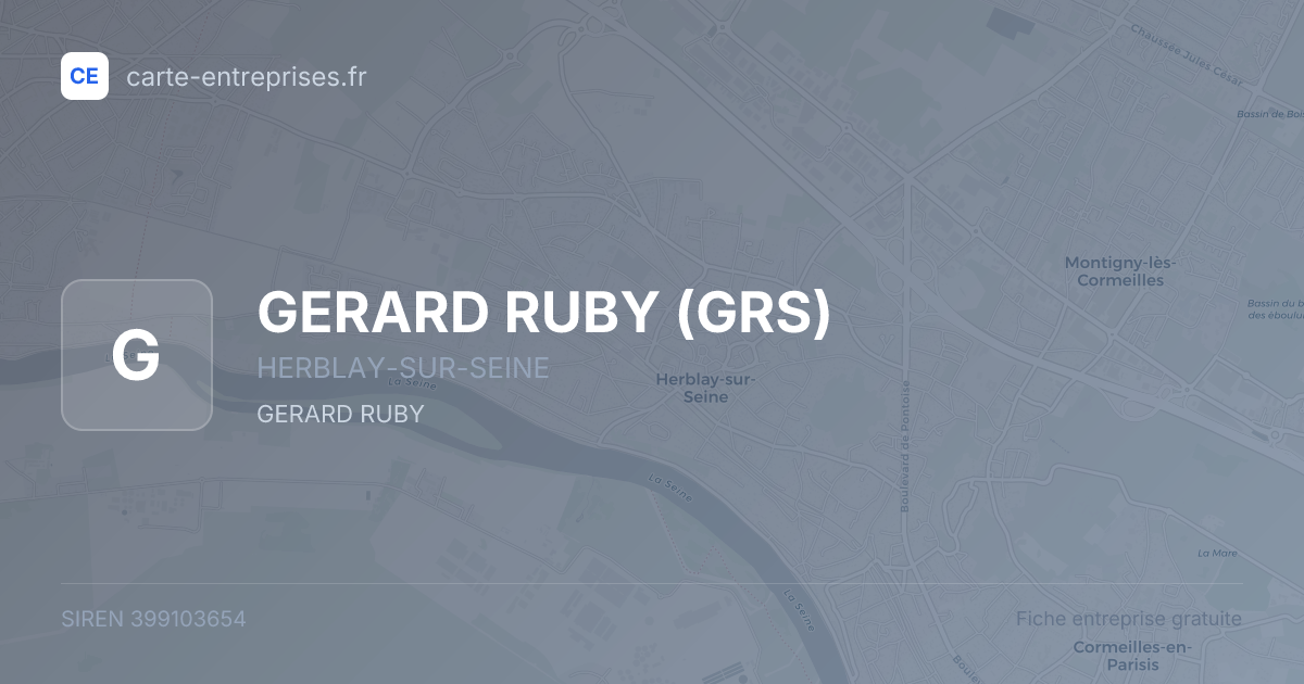GERARD RUBY (GRS) — 399103654 — fiche entreprise