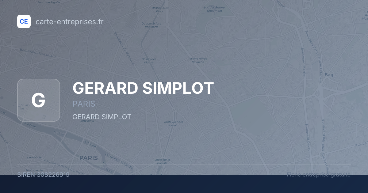 GERARD SIMPLOT — 308226919 — fiche entreprise