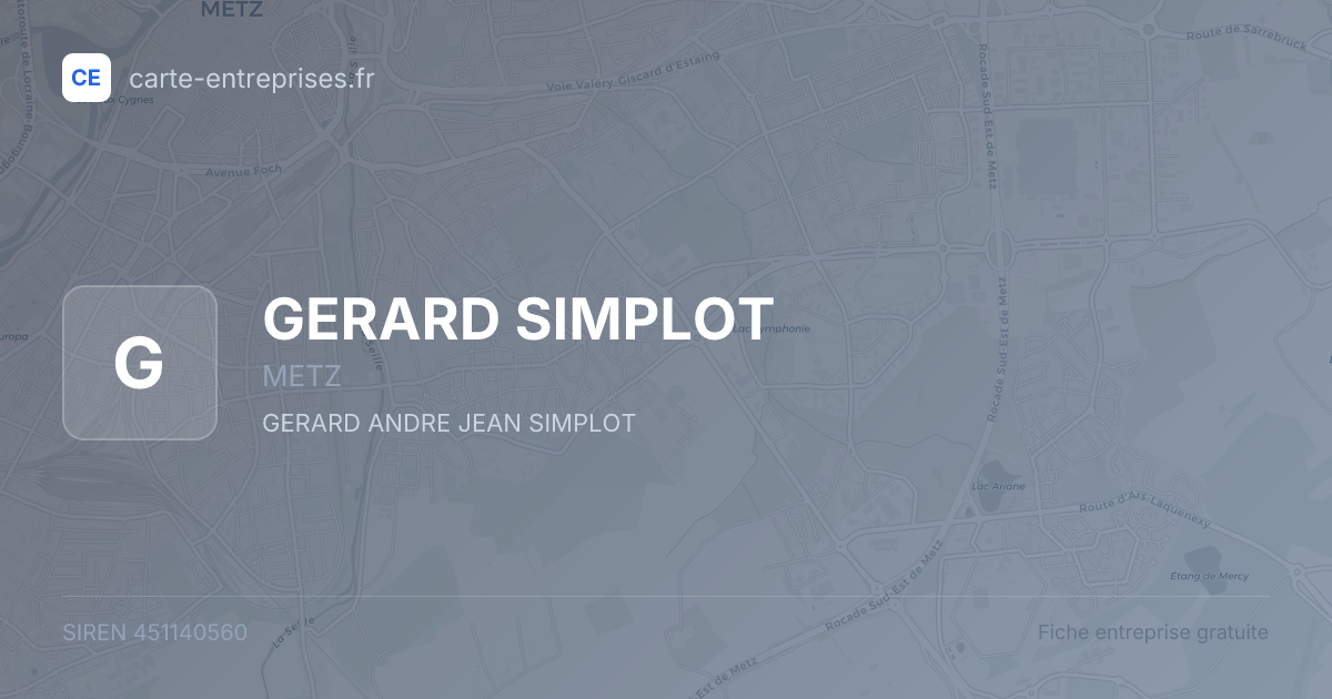 GERARD SIMPLOT — 451140560 — fiche entreprise