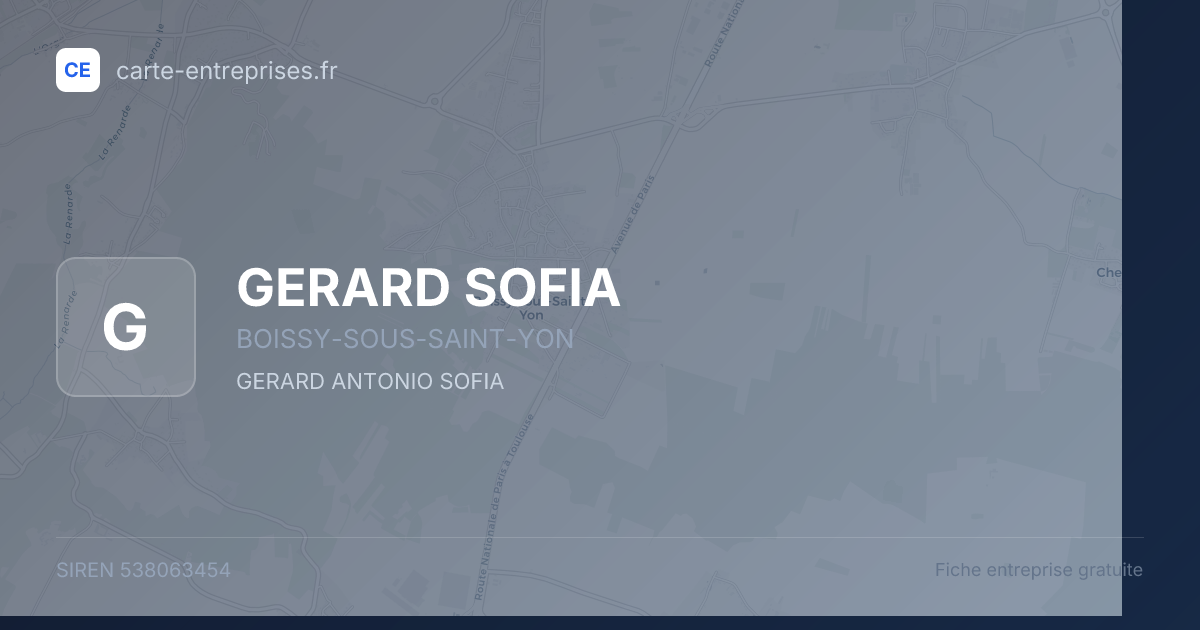 GERARD SOFIA — 538063454 — fiche entreprise