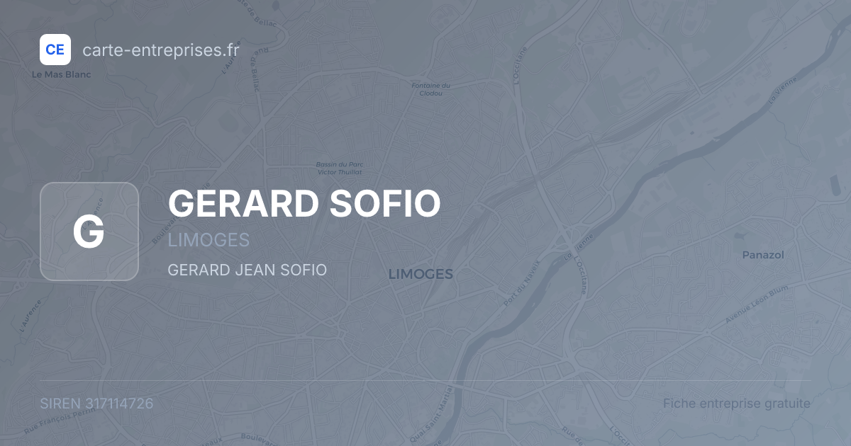 GERARD SOFIO — 317114726 — fiche entreprise