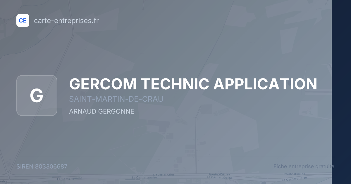 GERCOM TECHNIC APPLICATION — 803306687 — fiche entreprise