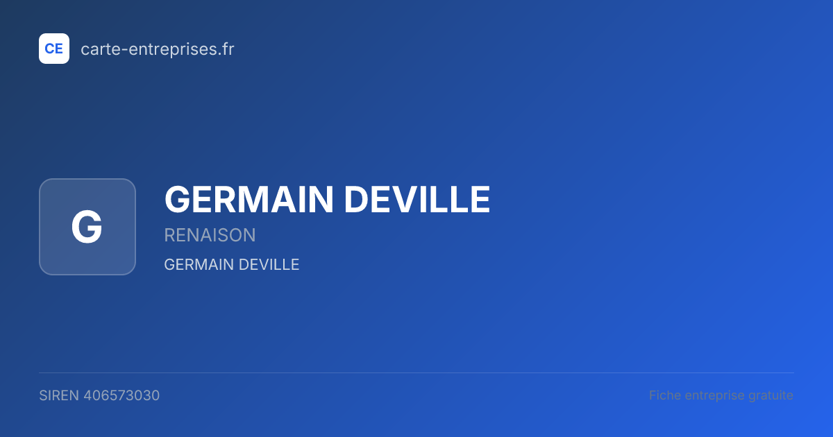 GERMAIN DEVILLE — 406573030 — fiche entreprise