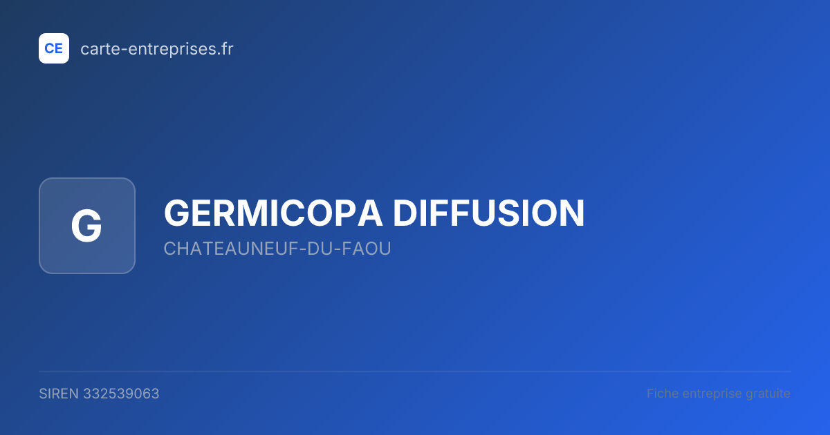 GERMICOPA DIFFUSION — 332539063 — fiche entreprise