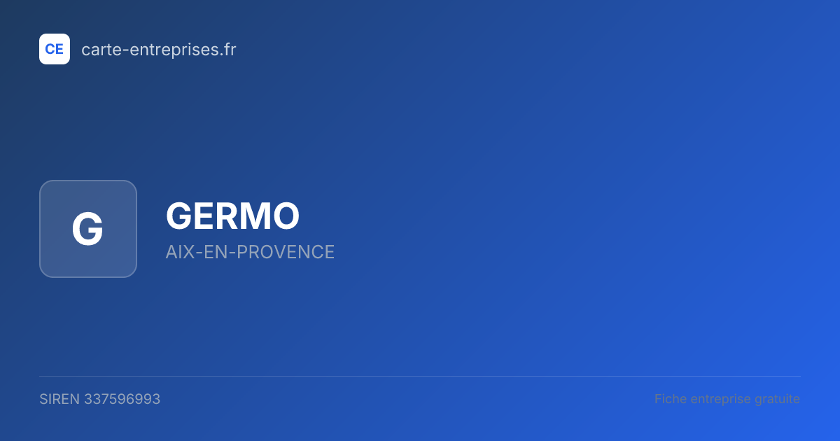 GERMO — 337596993 — fiche entreprise
