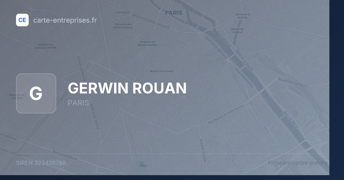 GERWIN ROUAN — 323438788 — fiche entreprise