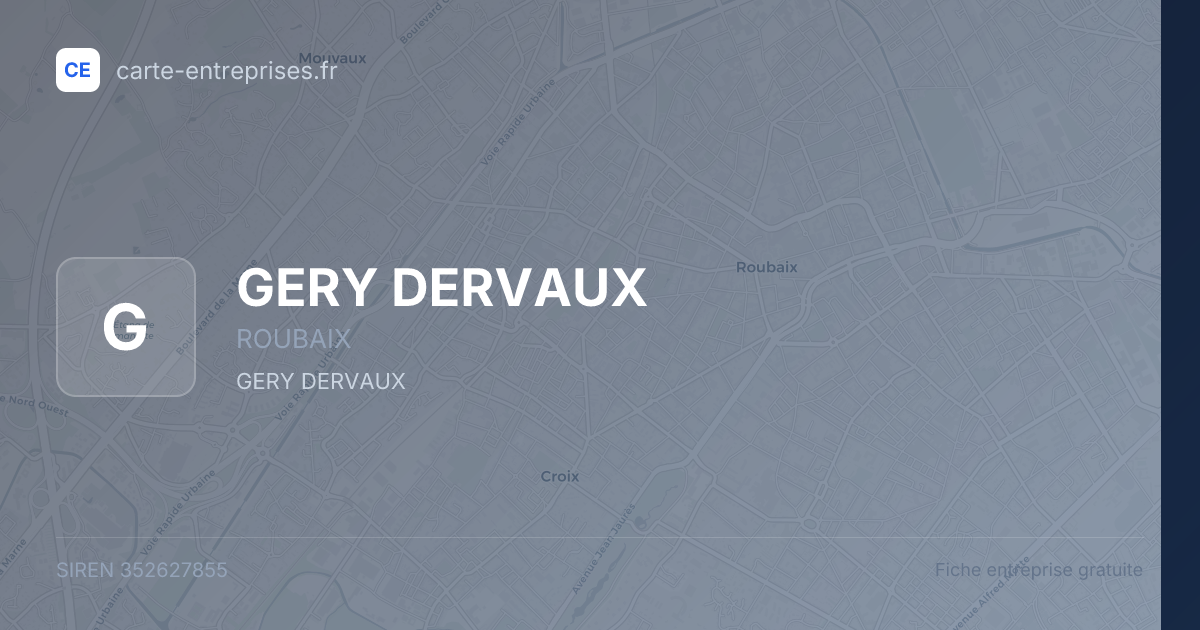 GERY DERVAUX — 352627855 — fiche entreprise
