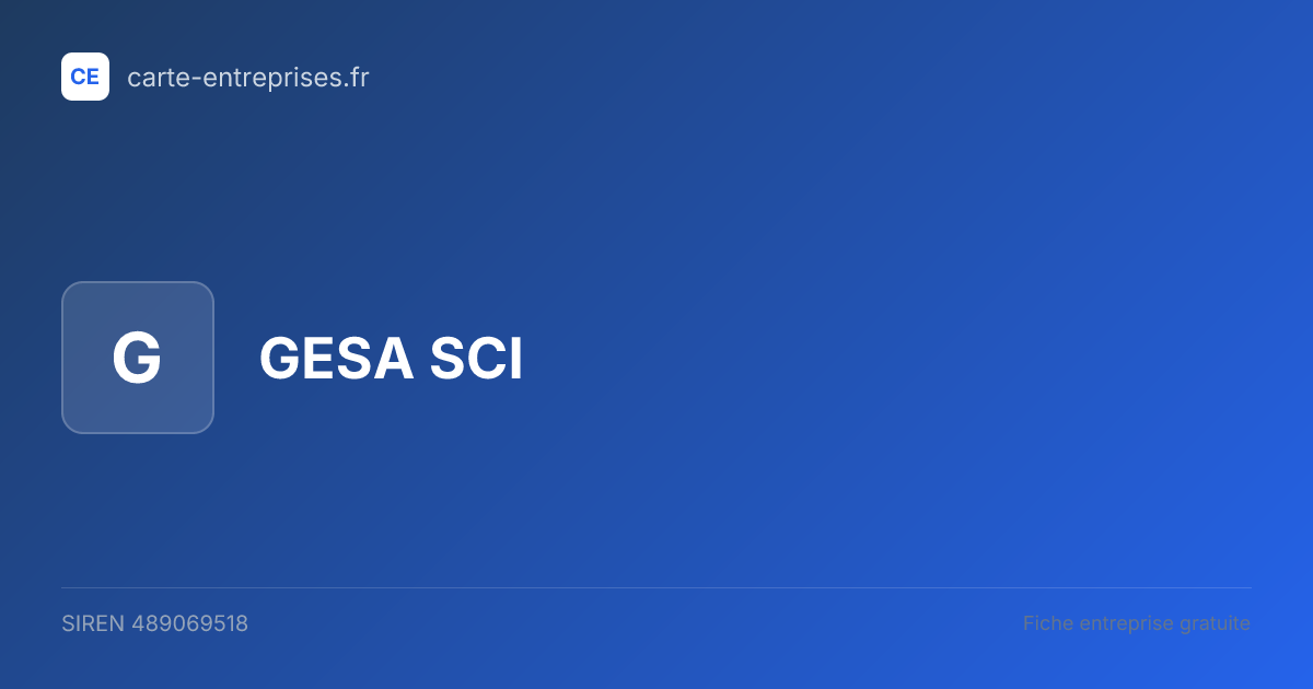 GESA SCI — 489069518 — fiche entreprise
