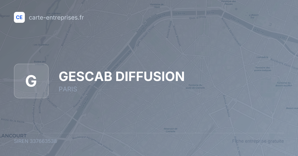 GESCAB DIFFUSION — 337663538 — fiche entreprise
