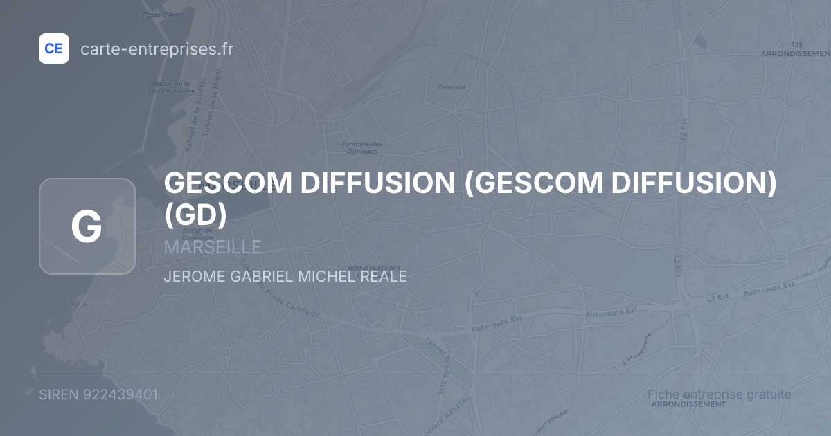 GESCOM DIFFUSION (GESCOM DIFFUSION) (GD) — 922439401 — fiche entreprise