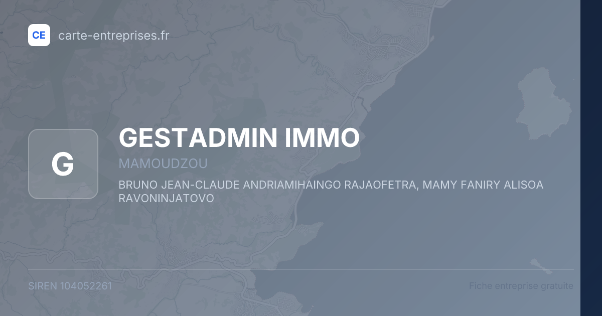 GESTADMIN IMMO — 104052261 — fiche entreprise