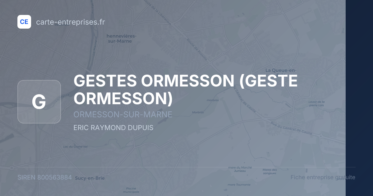 GESTES ORMESSON (GESTE ORMESSON) — 800563884 — fiche entreprise