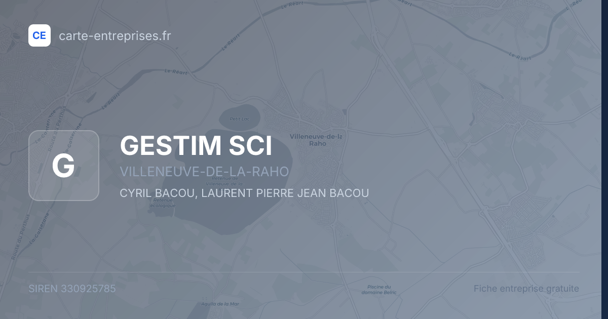 GESTIM SCI — 330925785 — fiche entreprise