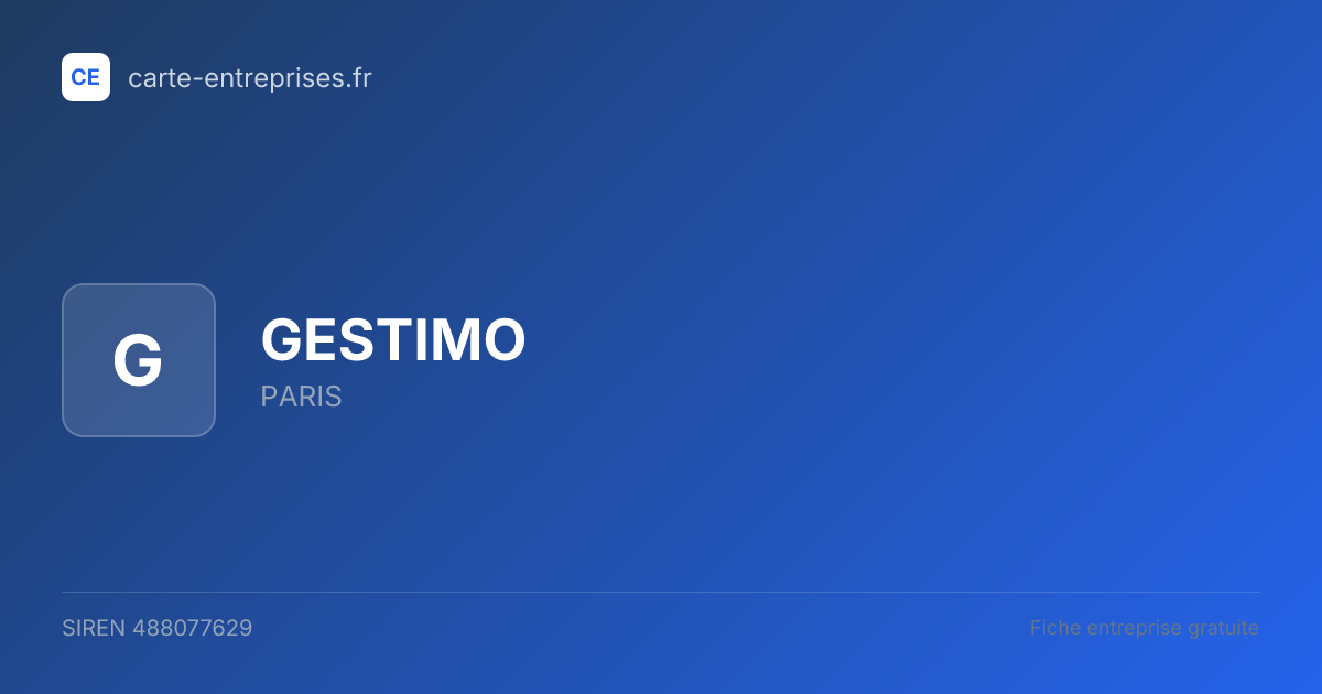 GESTIMO — 488077629 — fiche entreprise
