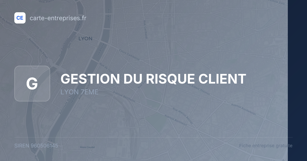 GESTION DU RISQUE CLIENT — 960506145 — fiche entreprise