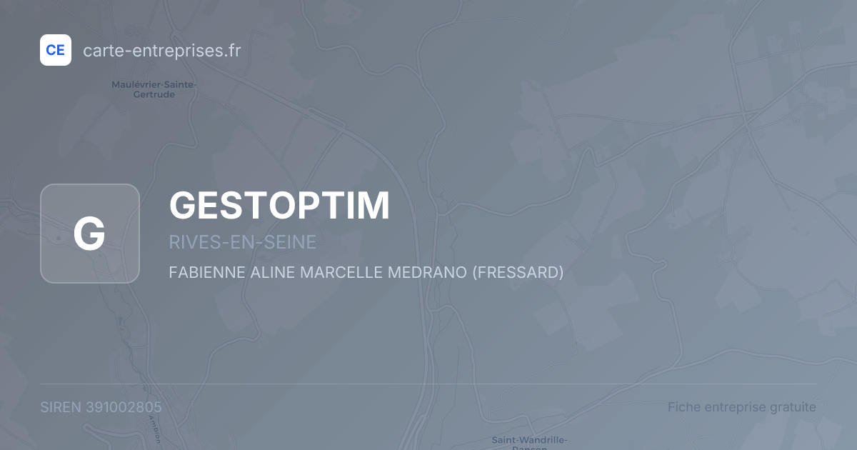 GESTOPTIM — 391002805 — fiche entreprise