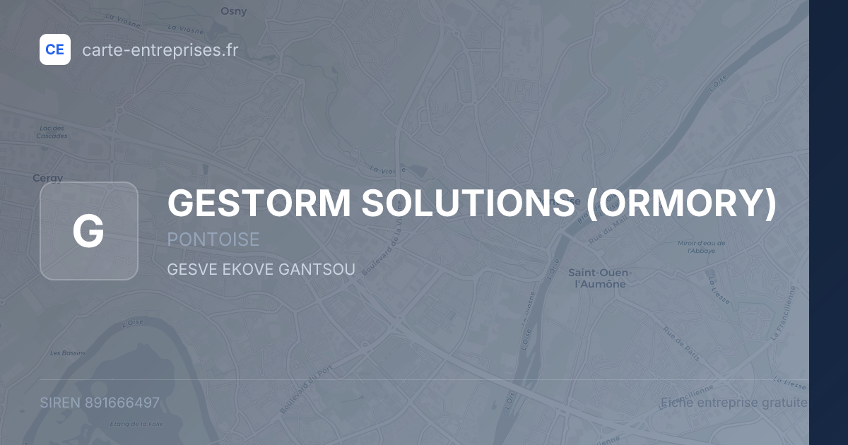 GESTORM SOLUTIONS (ORMORY) — 891666497 — fiche entreprise