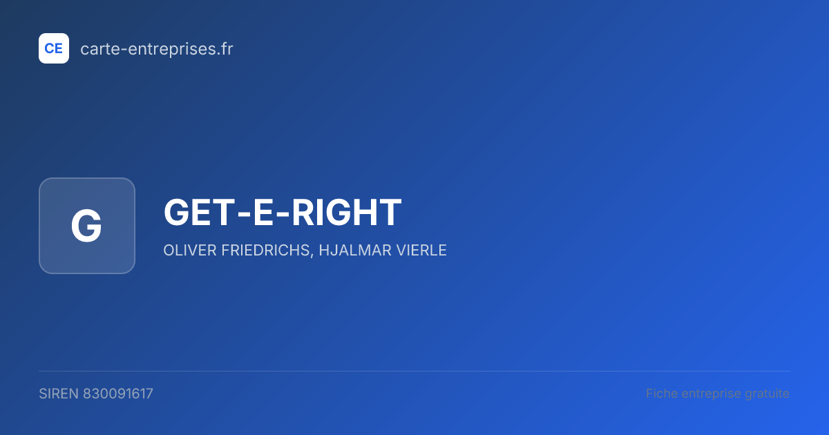 GET-E-RIGHT — 830091617 — fiche entreprise