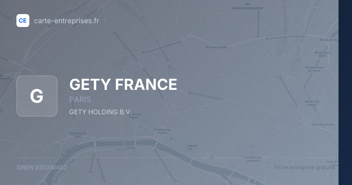 GETY FRANCE — 932310402 — fiche entreprise