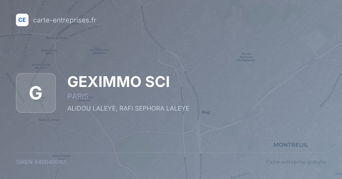 GEXIMMO SCI — 449049063 — fiche entreprise