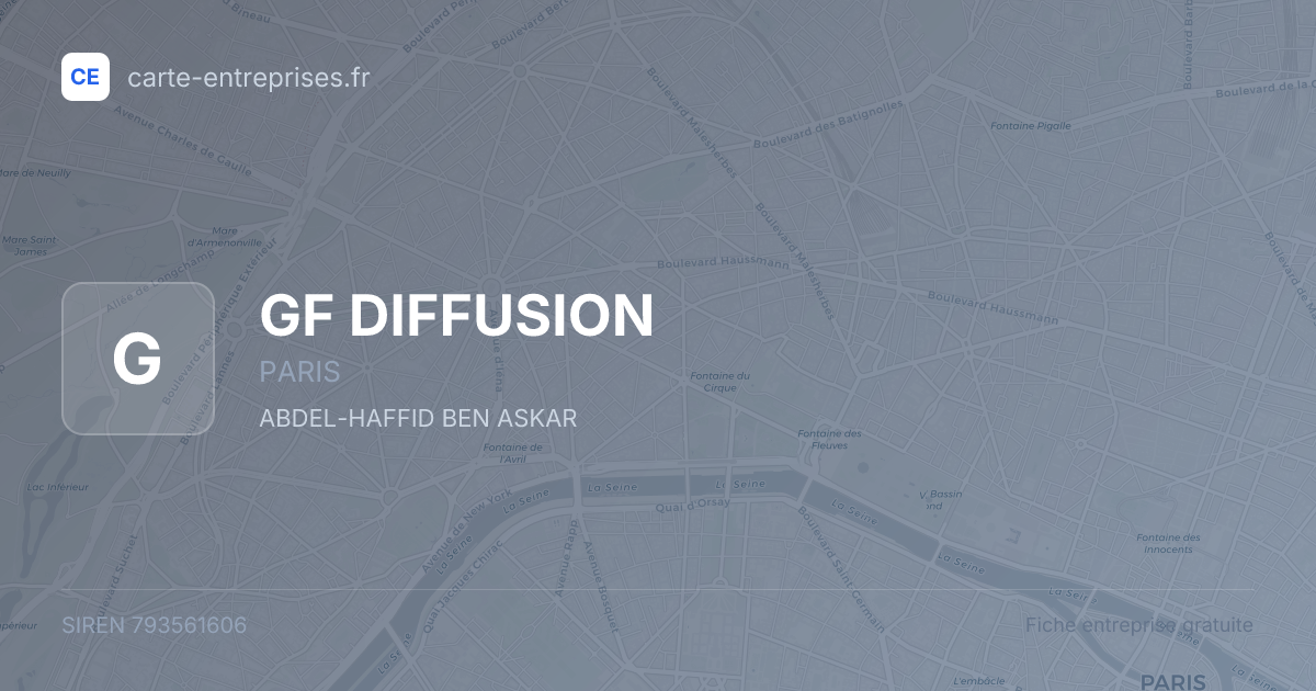 GF DIFFUSION — 793561606 — fiche entreprise