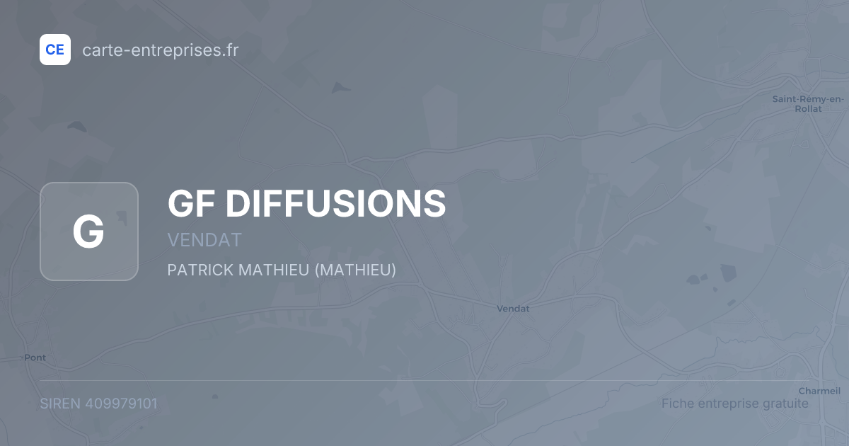 GF DIFFUSIONS — 409979101 — fiche entreprise