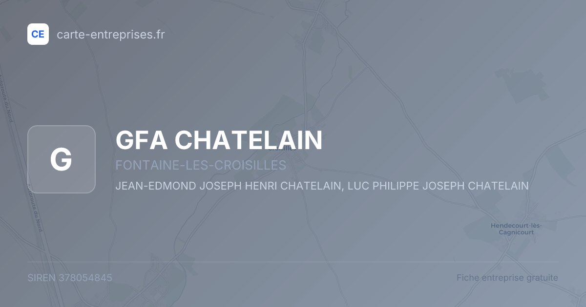 GFA CHATELAIN — 378054845 — fiche entreprise