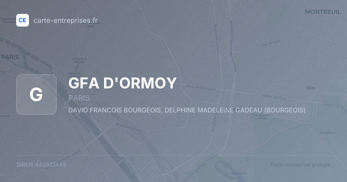GFA D'ORMOY — 443931449 — fiche entreprise