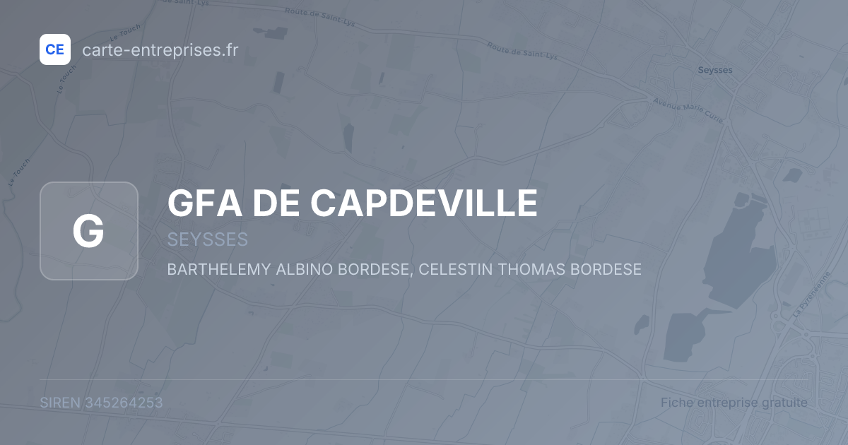 GFA DE CAPDEVILLE — 345264253 — fiche entreprise