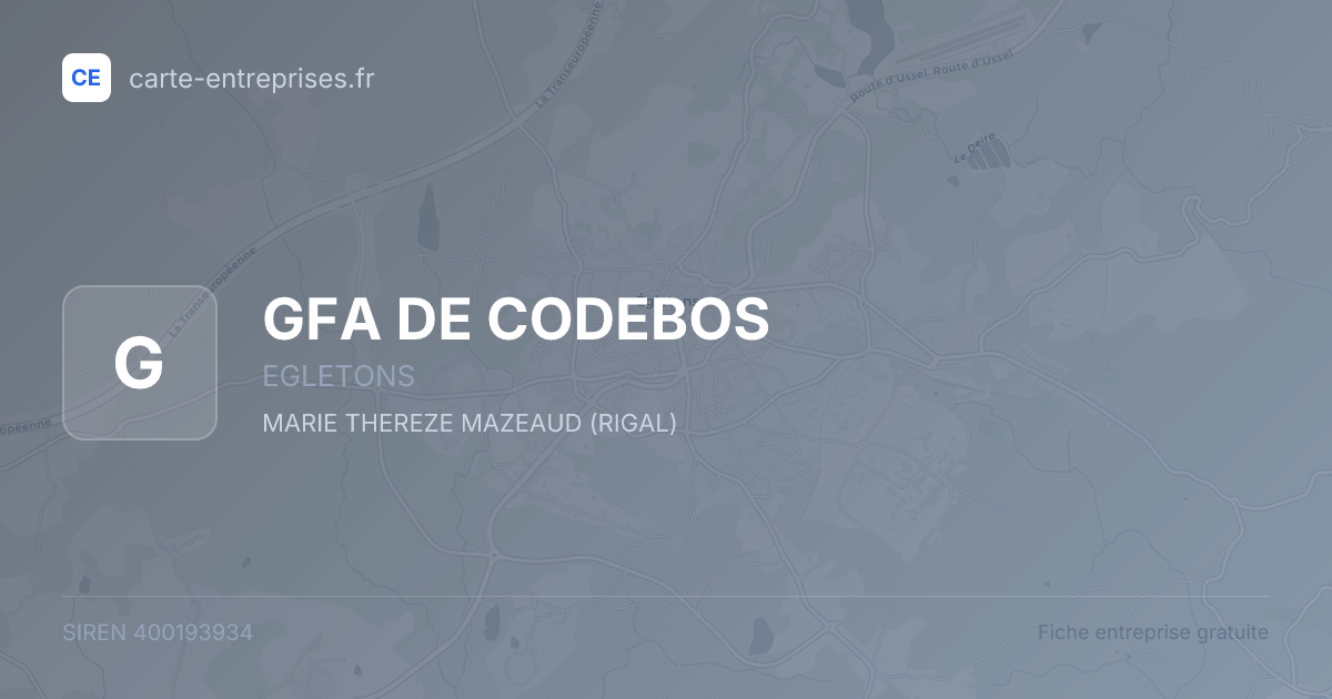 GFA DE CODEBOS — 400193934 — fiche entreprise