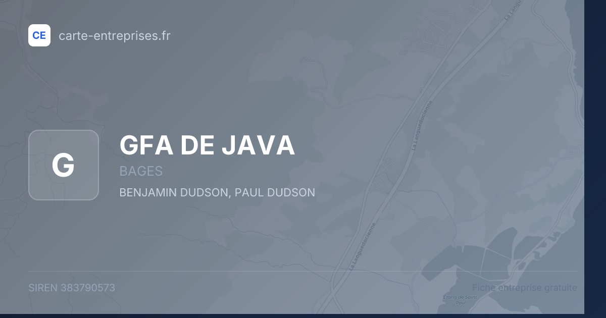GFA DE JAVA — 383790573 — fiche entreprise