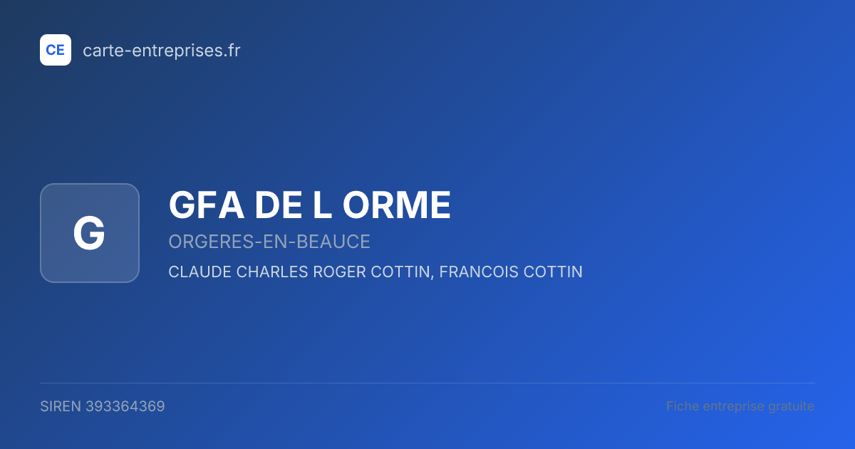 GFA DE L ORME — 393364369 — fiche entreprise