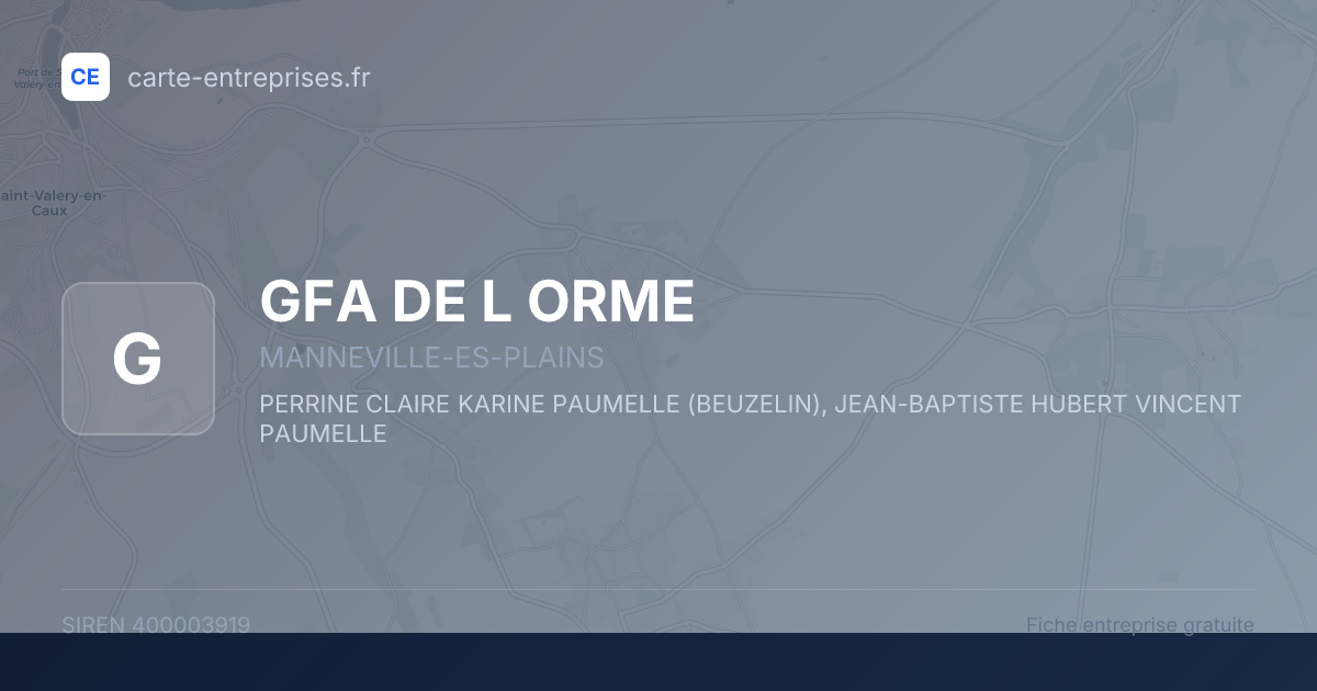 GFA DE L ORME — 400003919 — fiche entreprise