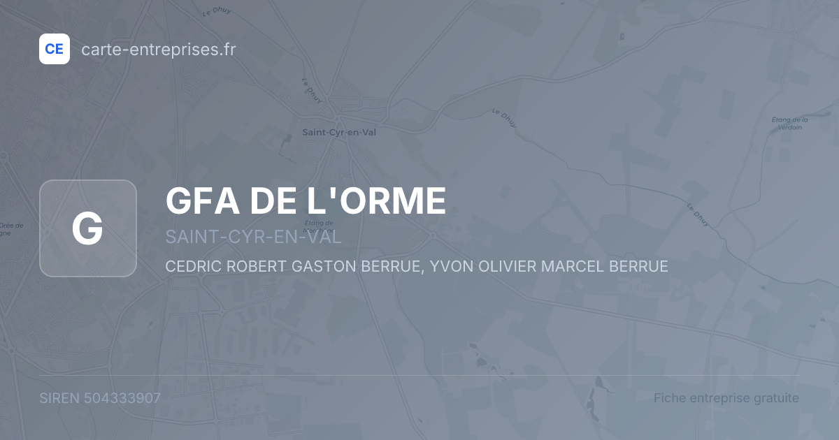 GFA DE L'ORME — 504333907 — fiche entreprise