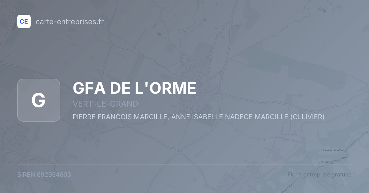 GFA DE L'ORME — 892954603 — fiche entreprise