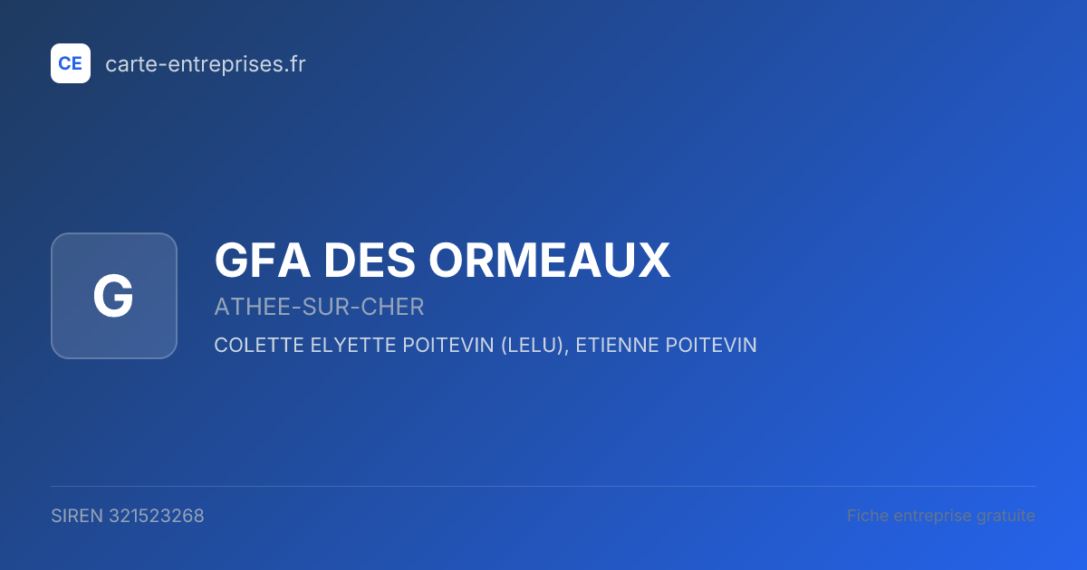 GFA DES ORMEAUX — 321523268 — fiche entreprise