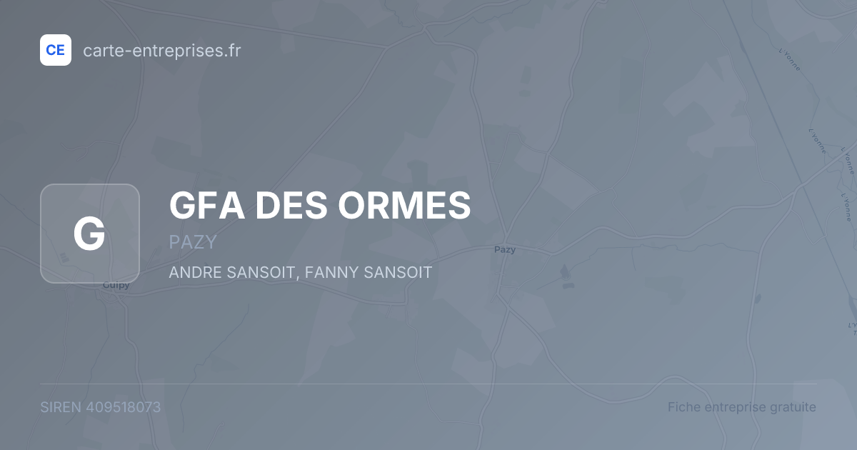 GFA DES ORMES — 409518073 — fiche entreprise