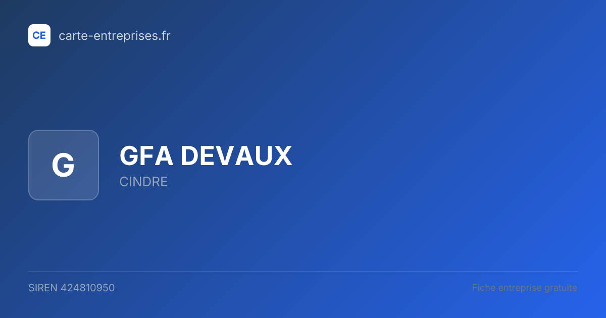GFA DEVAUX — 424810950 — fiche entreprise