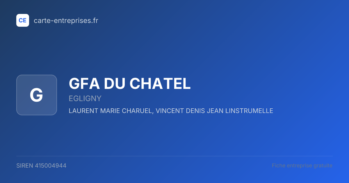 GFA DU CHATEL — 415004944 — fiche entreprise
