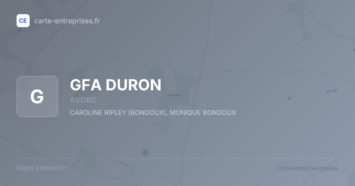 GFA DURON — 449949577 — fiche entreprise