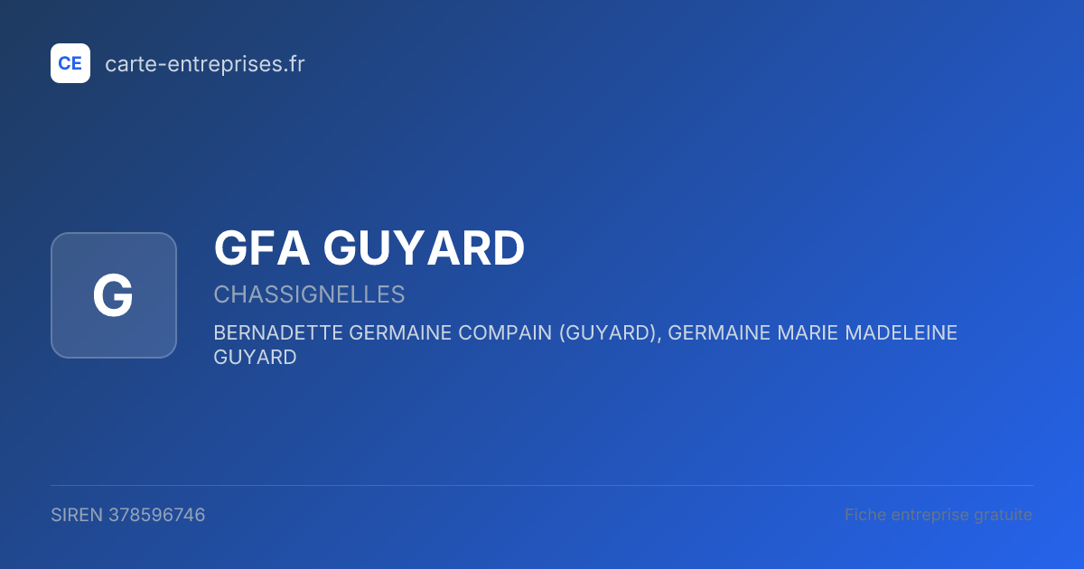 GFA GUYARD — 378596746 — fiche entreprise