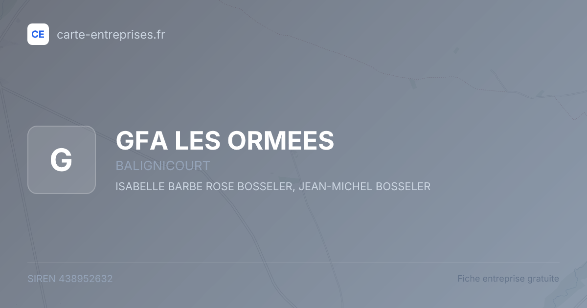 GFA LES ORMEES — 438952632 — fiche entreprise