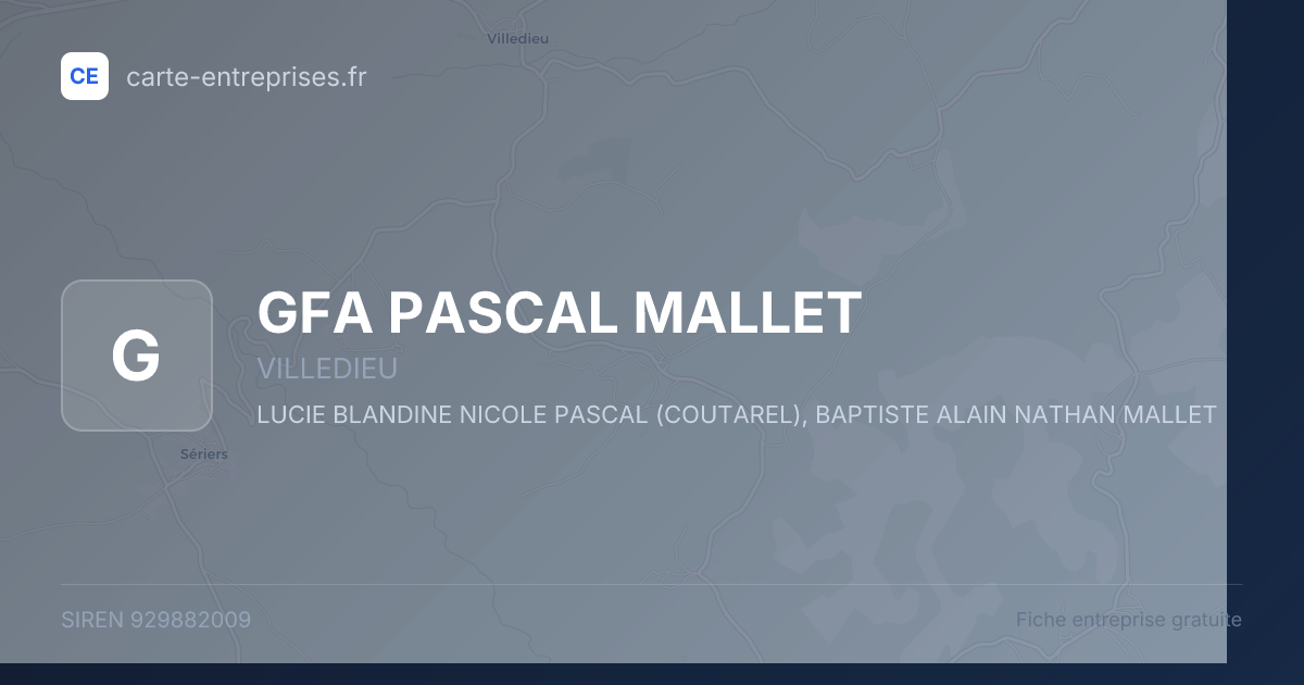 GFA PASCAL MALLET — 929882009 — fiche entreprise