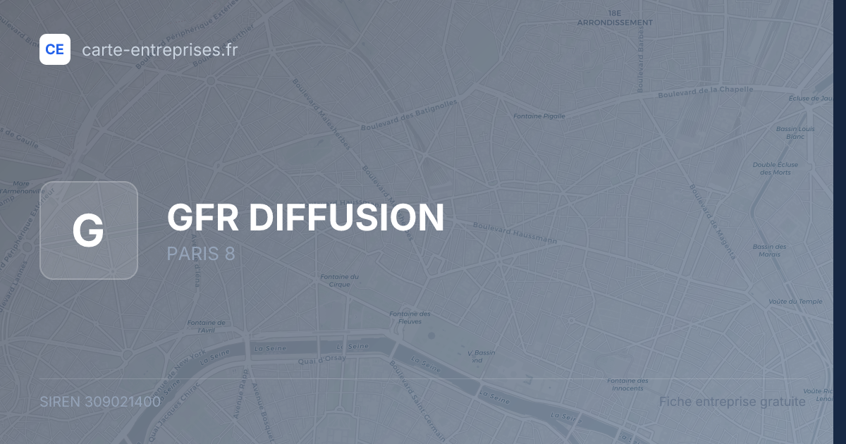 GFR DIFFUSION — 309021400 — fiche entreprise