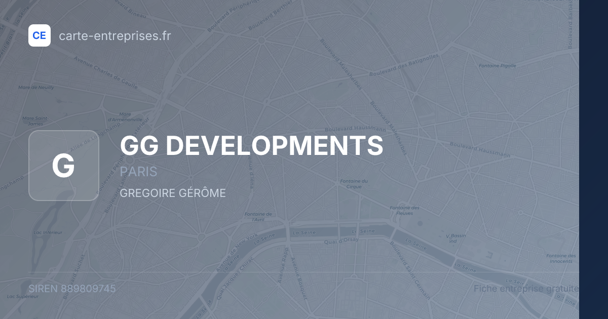 GG DEVELOPMENTS — 889809745 — fiche entreprise