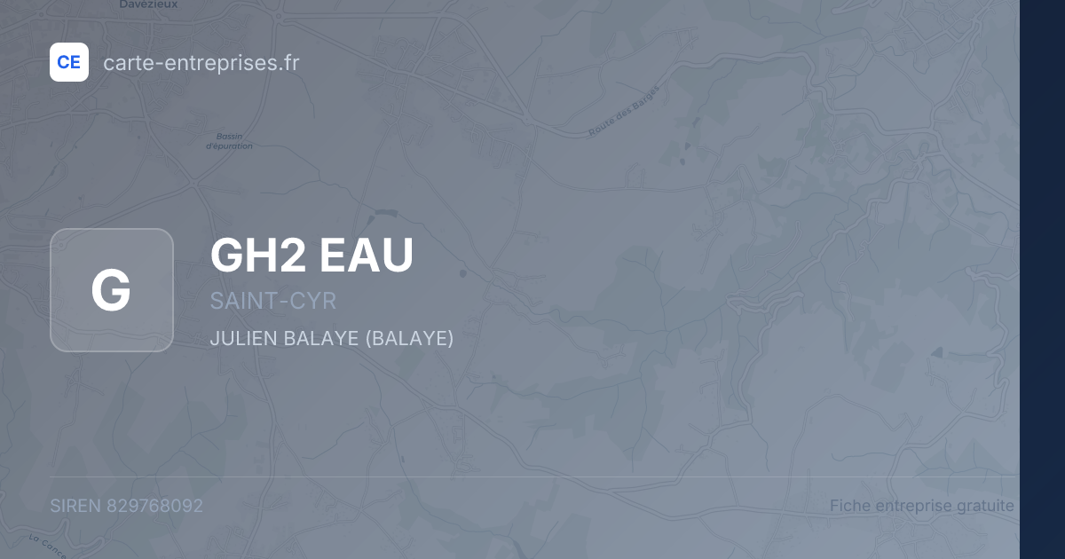 GH2 EAU — 829768092 — fiche entreprise