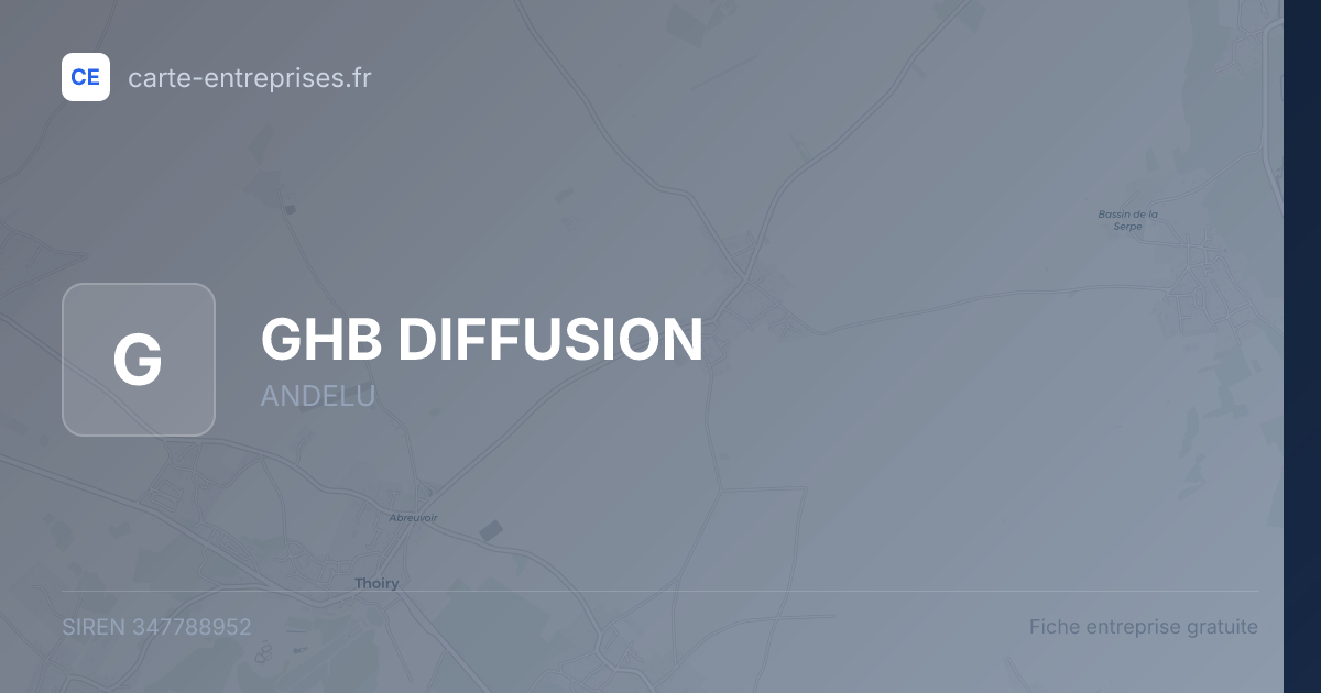 GHB DIFFUSION — 347788952 — fiche entreprise