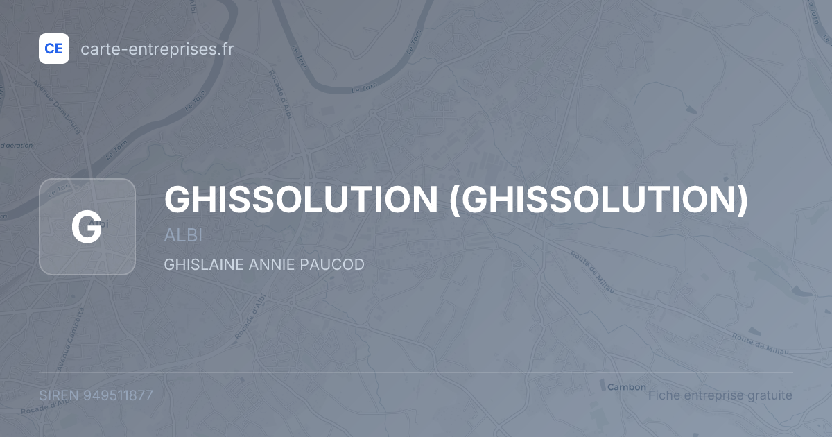 GHISSOLUTION — 949511877 — fiche entreprise