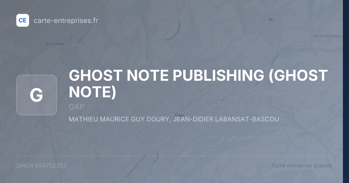 GHOST NOTE PUBLISHING (GHOST NOTE) — 934752353 — fiche entreprise