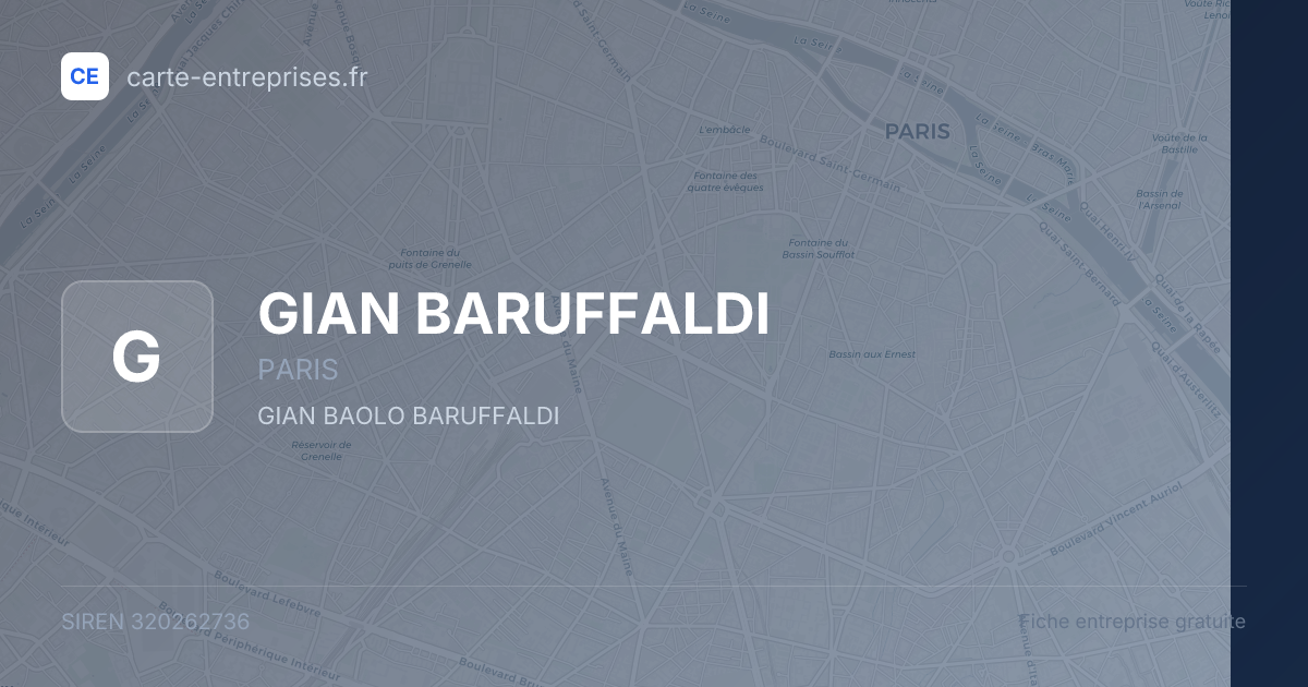 GIAN BARUFFALDI — 320262736 — fiche entreprise